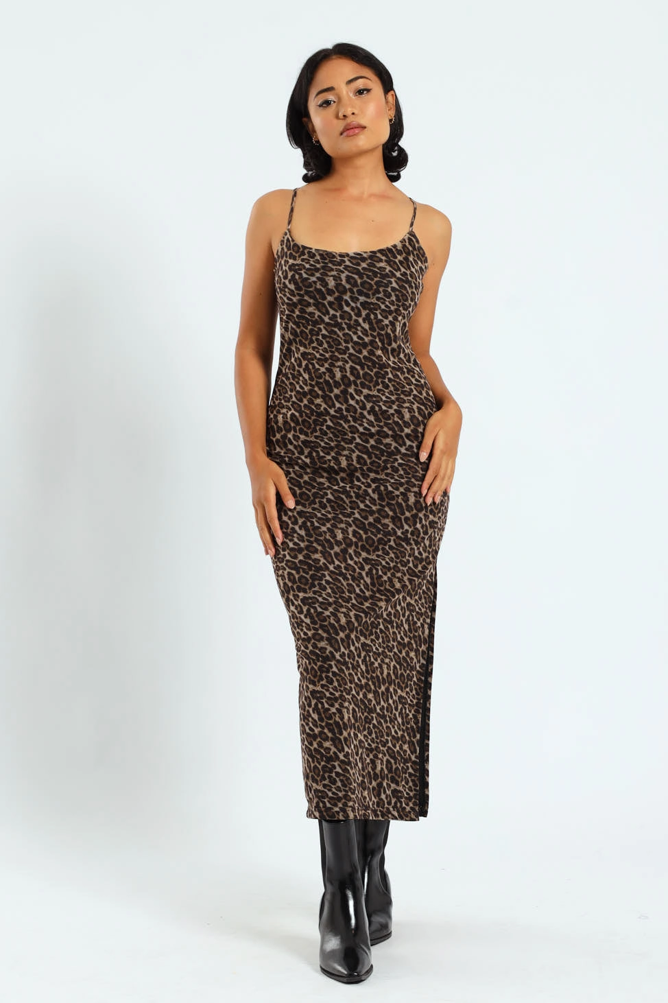 Leopard Mesh Maxi Dress Trendy gear Fashion sizes