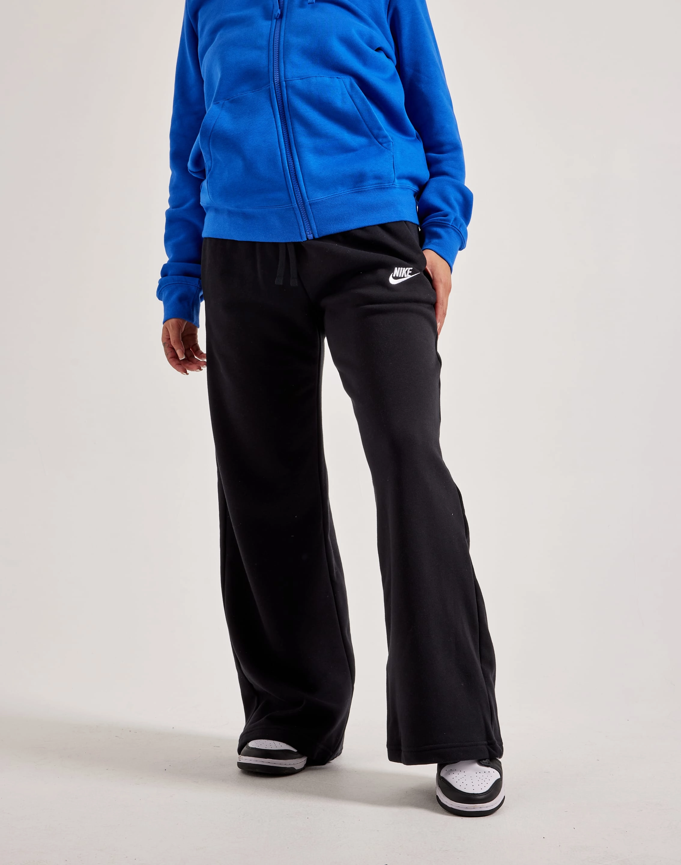 Nike Club Fleece Mid-Rise Wide-Leg Sweatpants Nautical - themed fashion Spandex - incorporated fashion
