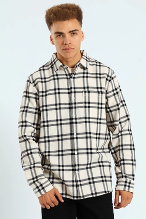 Suede - finished fashion Surface Int Check Shirt - Stone Nylon - included fashion