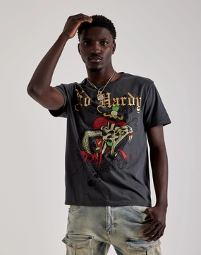 Sustainable fashion Ed Hardy Dagger Snake Rhinestone Tee Fashion care (washing, ironing, etc.)