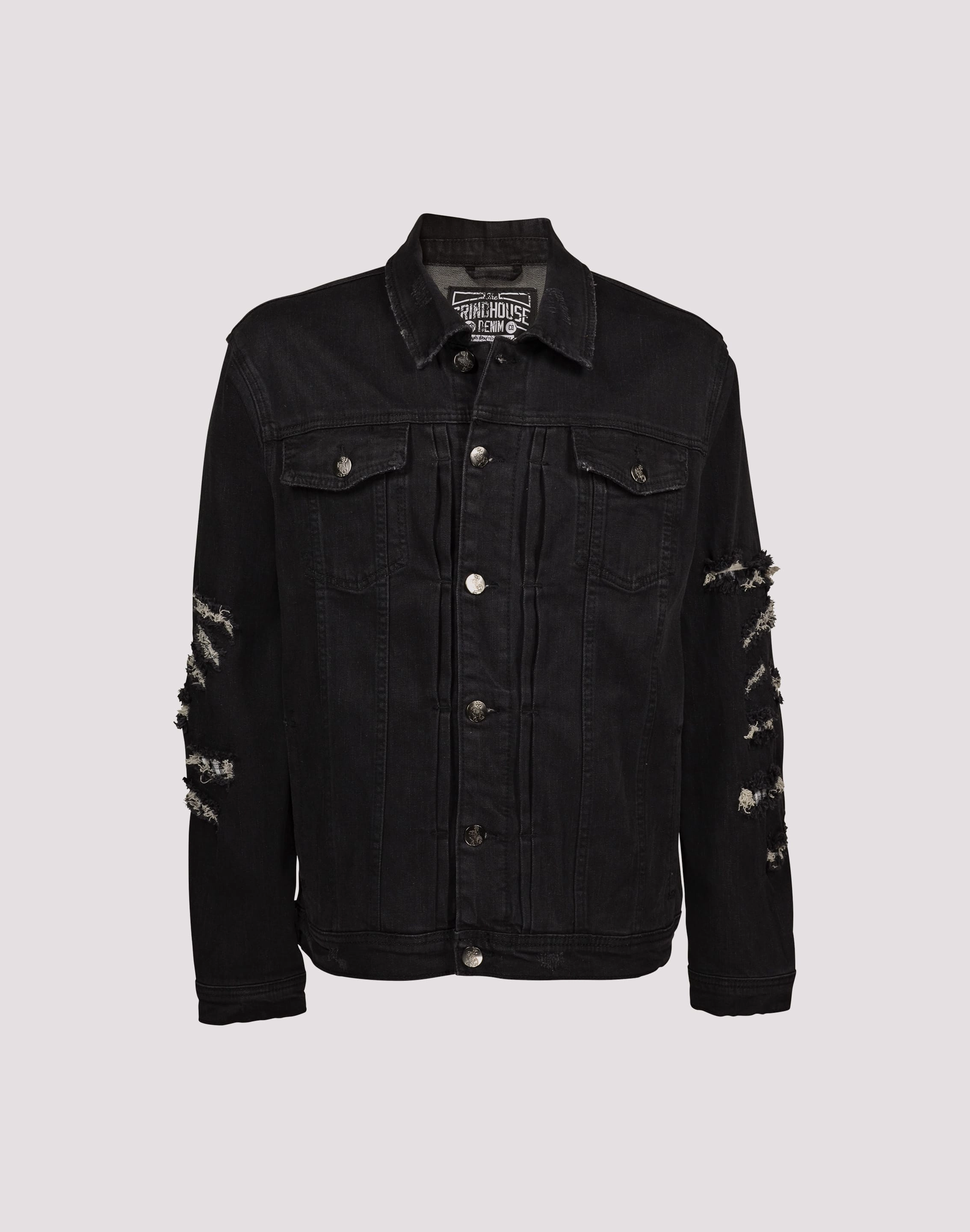 Grindhouse Rip N Repair Plaid Backed Jacket Minimalist fashion Silk - fabric fashion