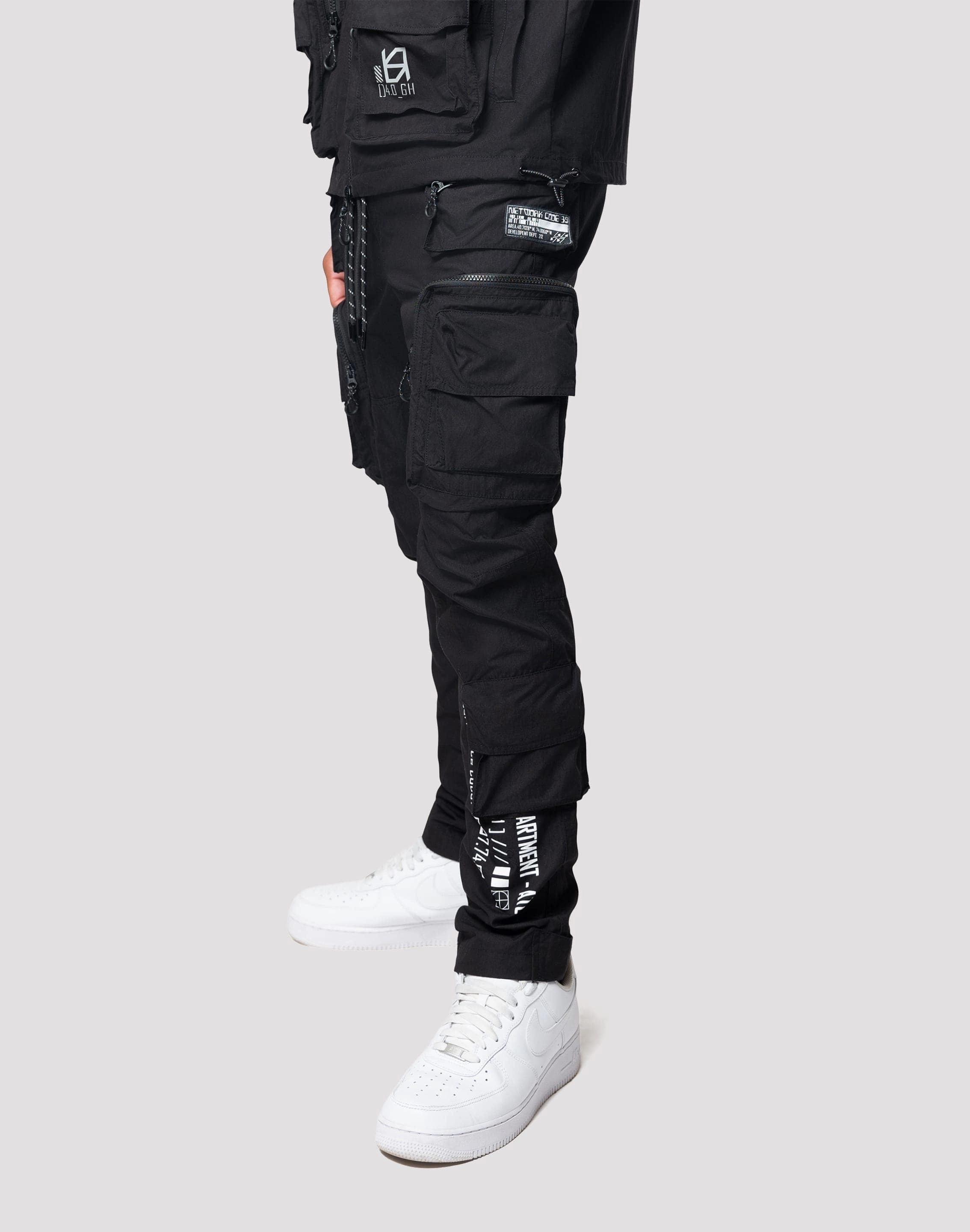 Sustainable fashion practices Grindhouse Utility Black Nylon Pants