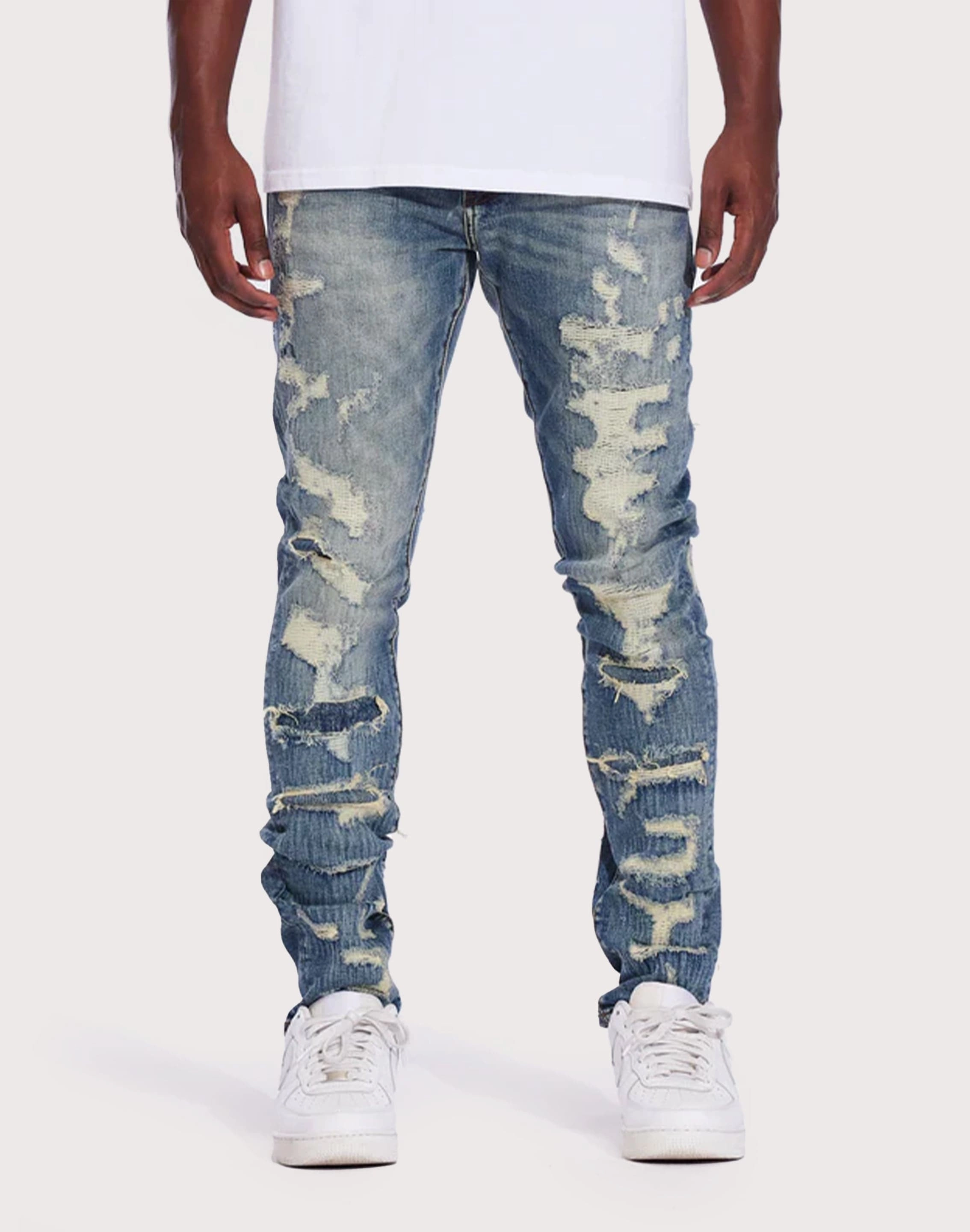 THE LEVERAGE Patrick Slim Vintage Wash Jeans Modern fashion Fashion storage (wardrobes, hangers, etc.)