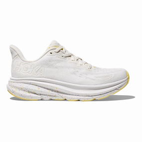 Tough Hoka Clifton 9 - White - Lemonade Convenient