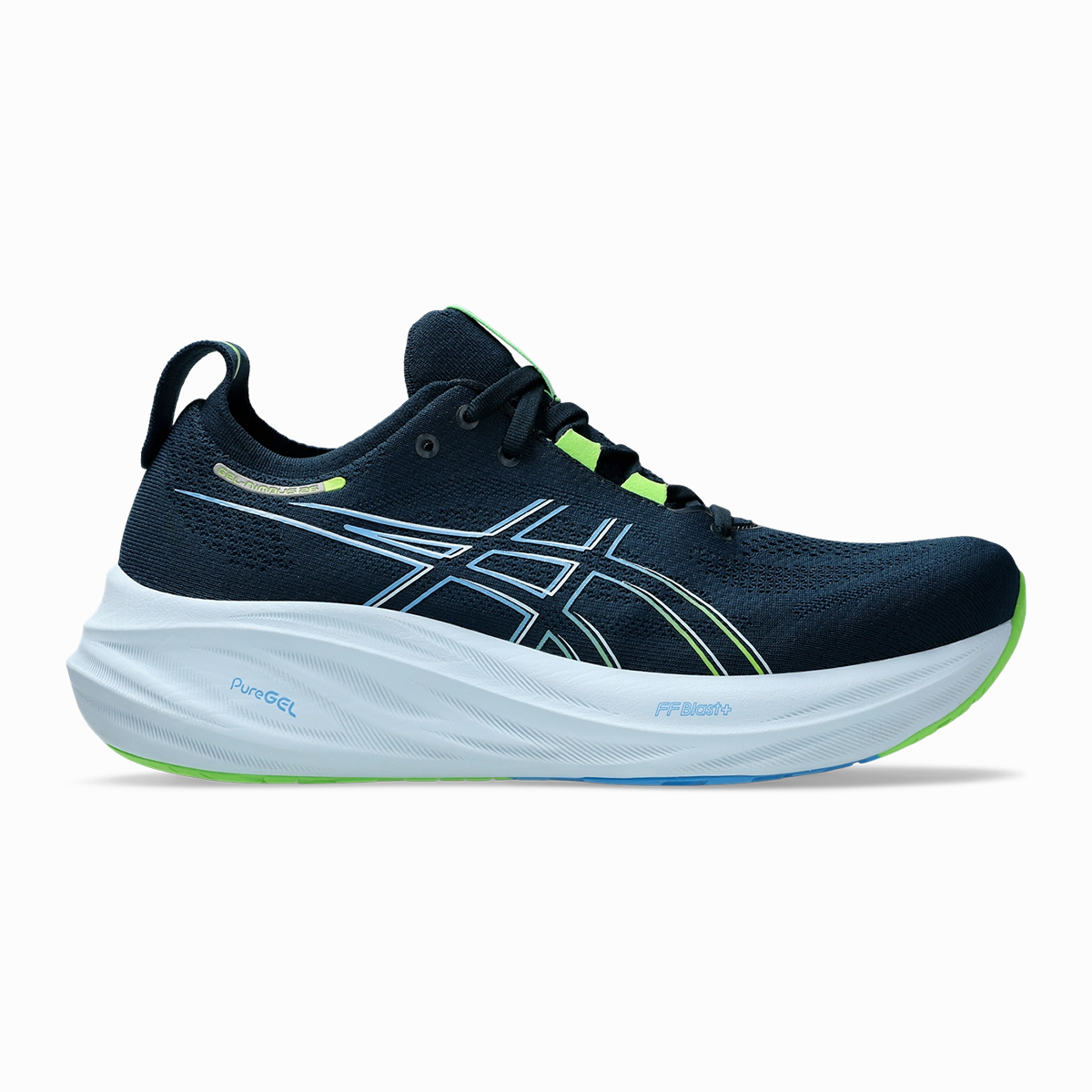 Asics Gel Nimbus 26 - French Blue - Electric Lime Committed Colorful