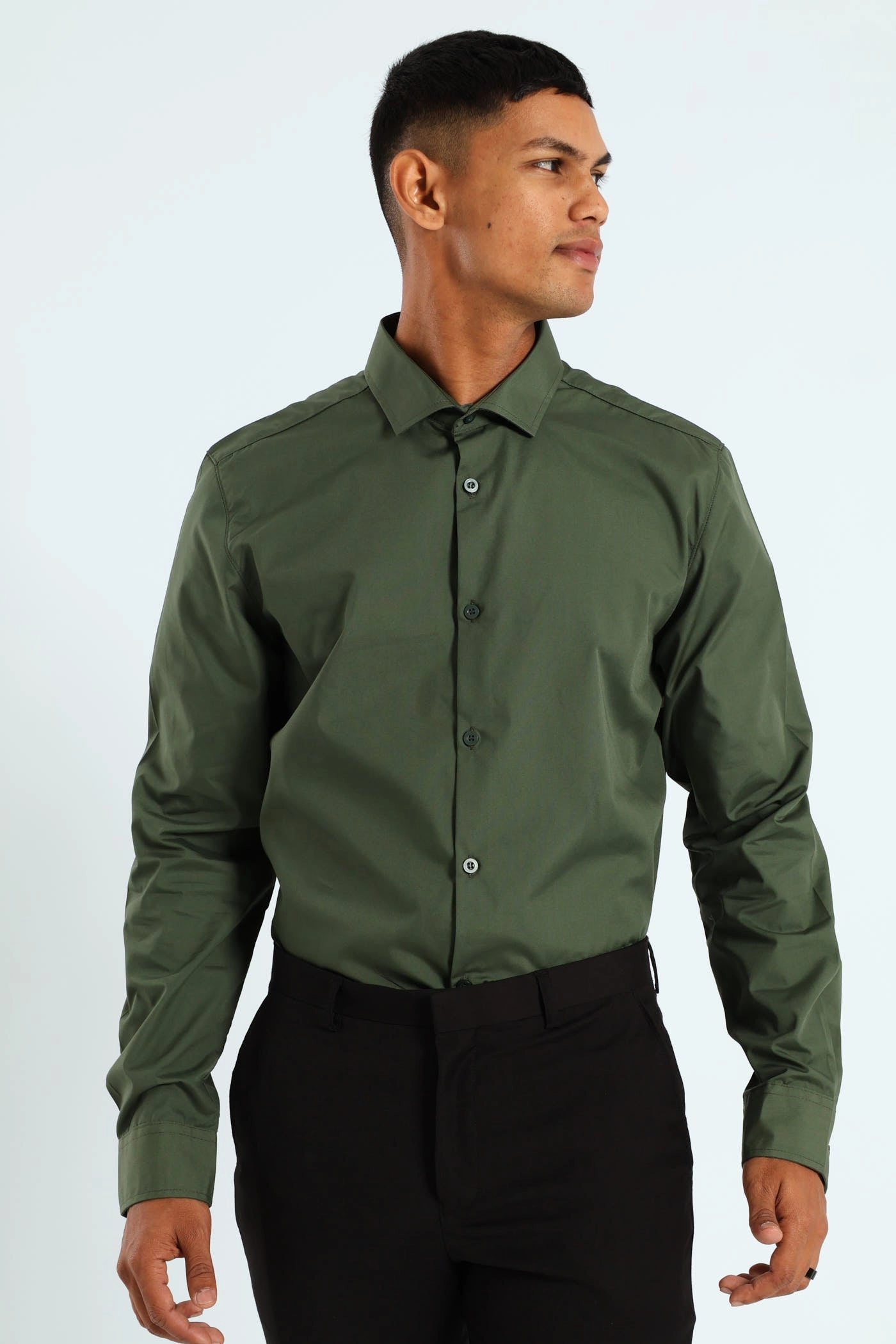 Easy Care Long Sleeve Shirt - Fatigue Fashion swaps Smart casual wear