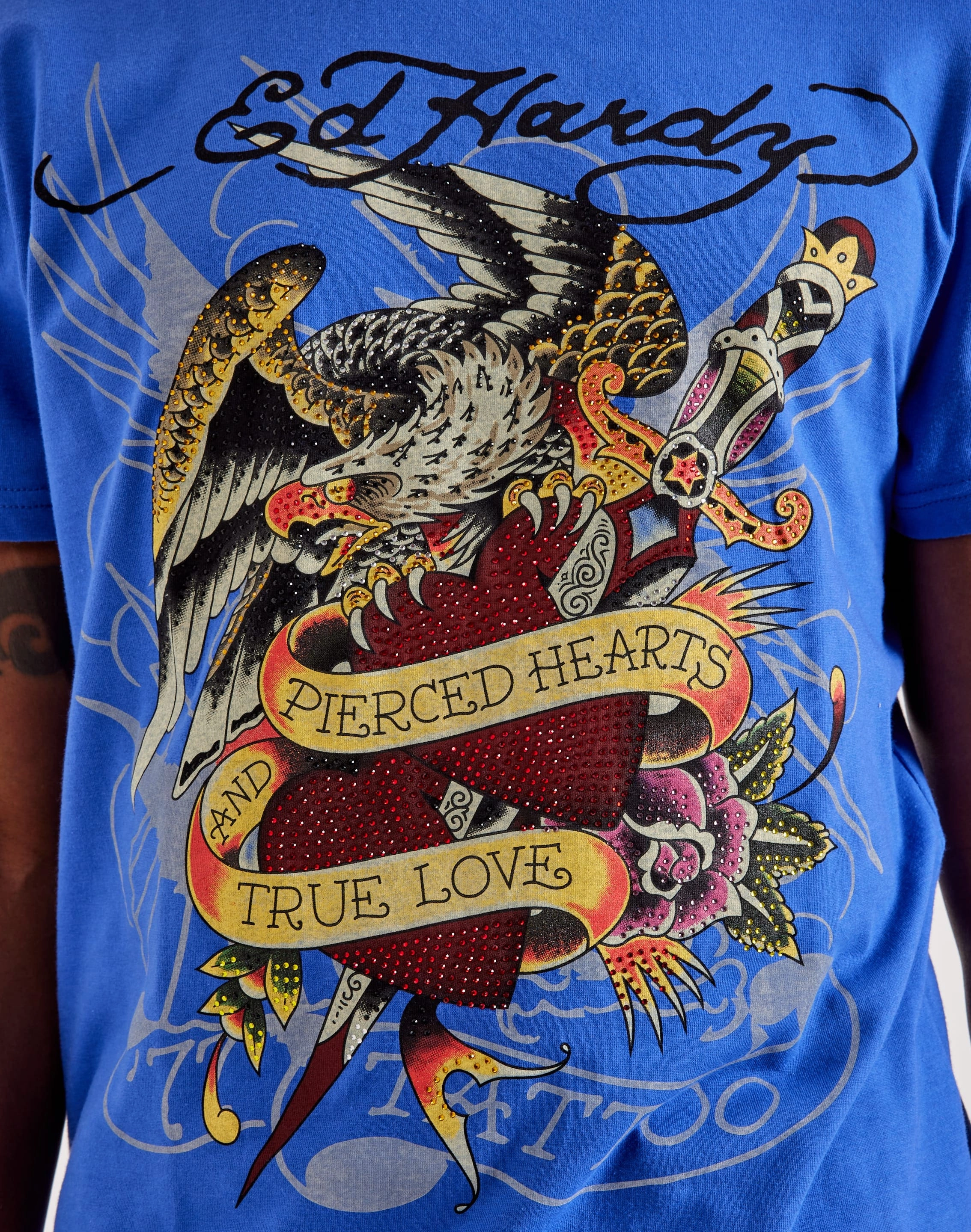 Trendy gear Ed Hardy Pierced Eagle Rhinestone Tee