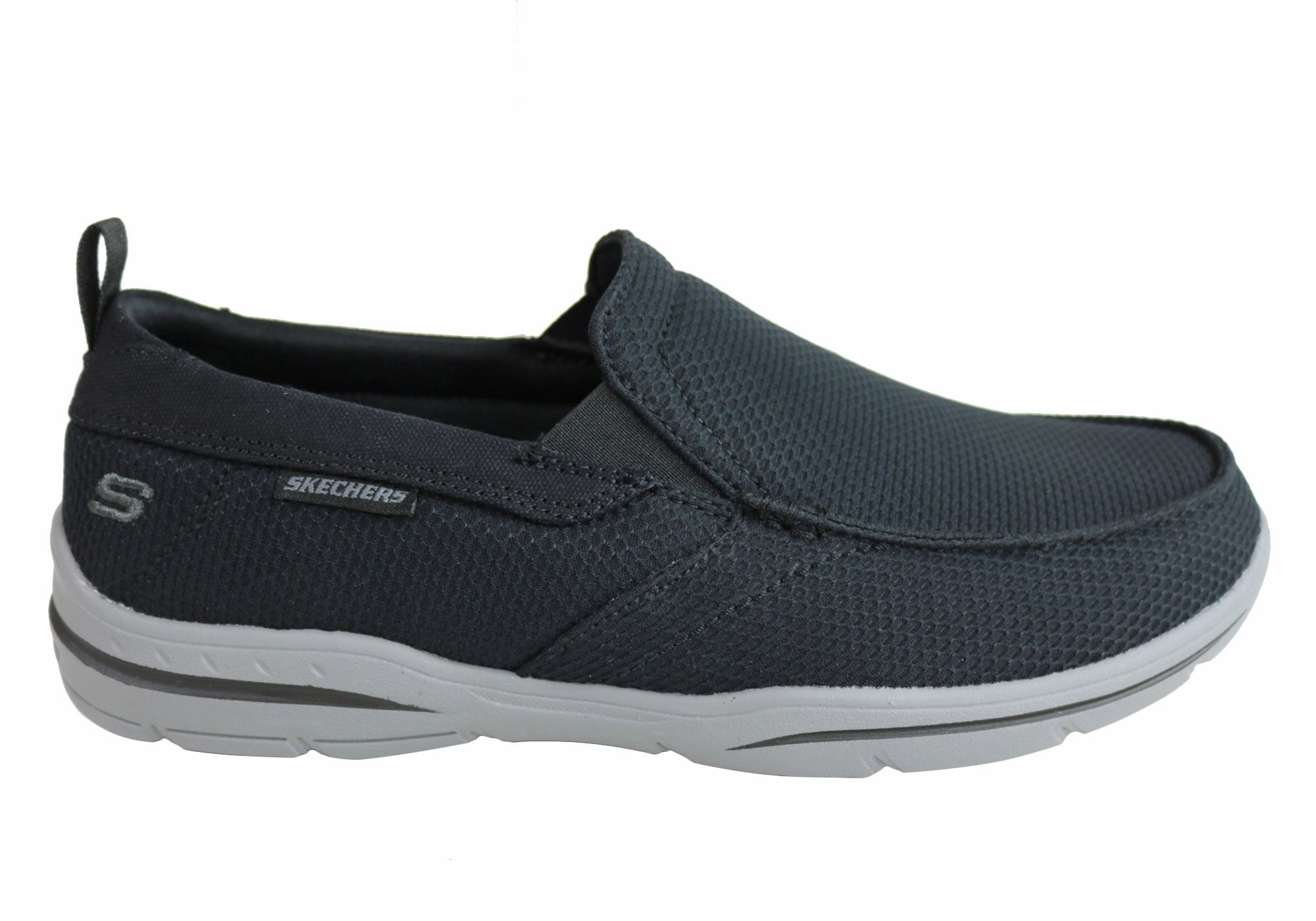 TV Shows Skechers Mens Harper Walton Relaxed Fit Memory Foam Wide Fit Shoes Lace Trim