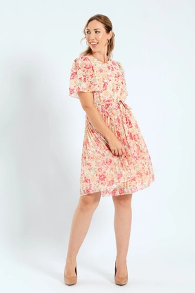 Upcycled fashion Pleated Keyhole Tea Dress Fashionable options
