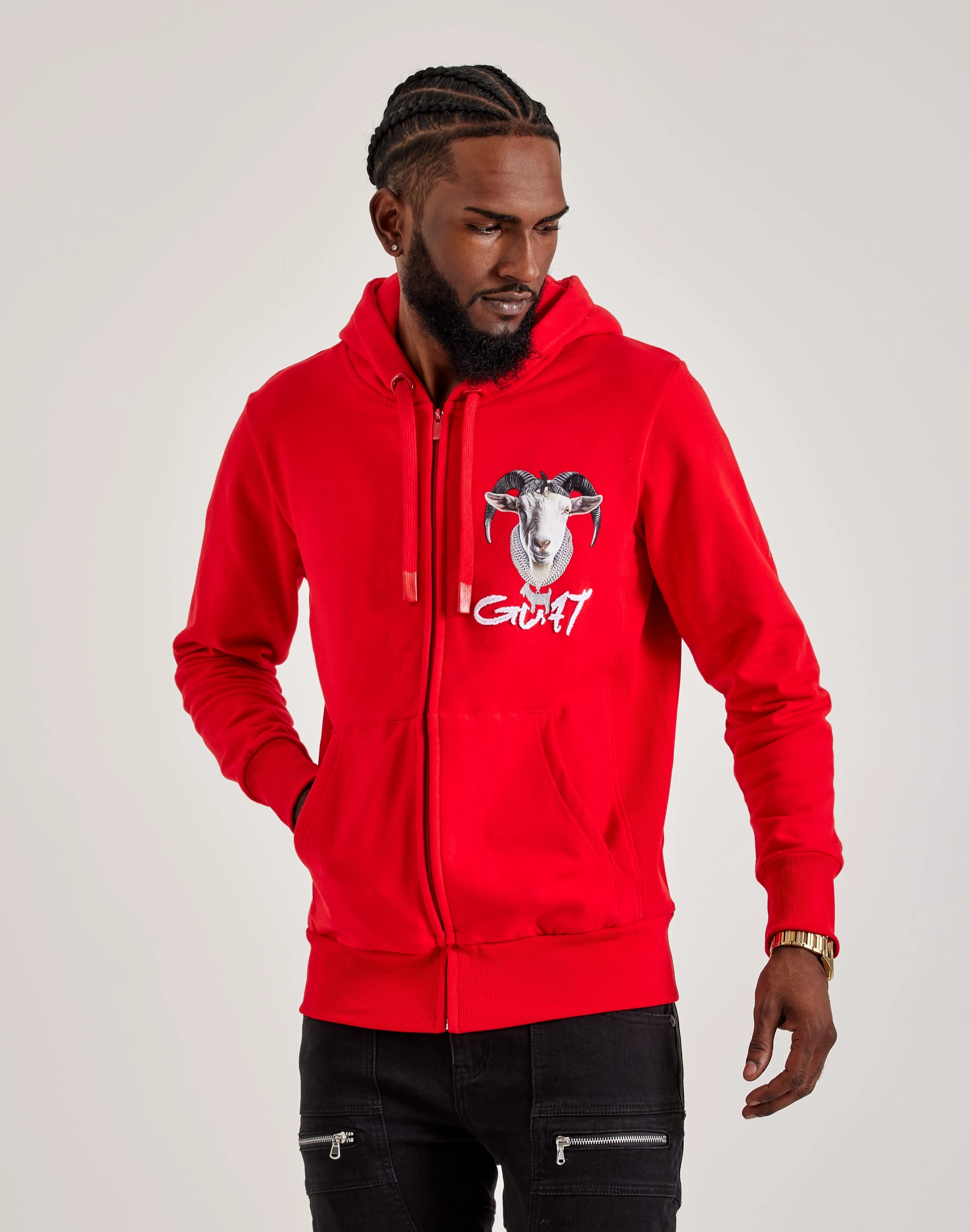 Streetz Iz Watchin Goat Full-Zip Hoodie Nautical - themed fashion Organic fashion products