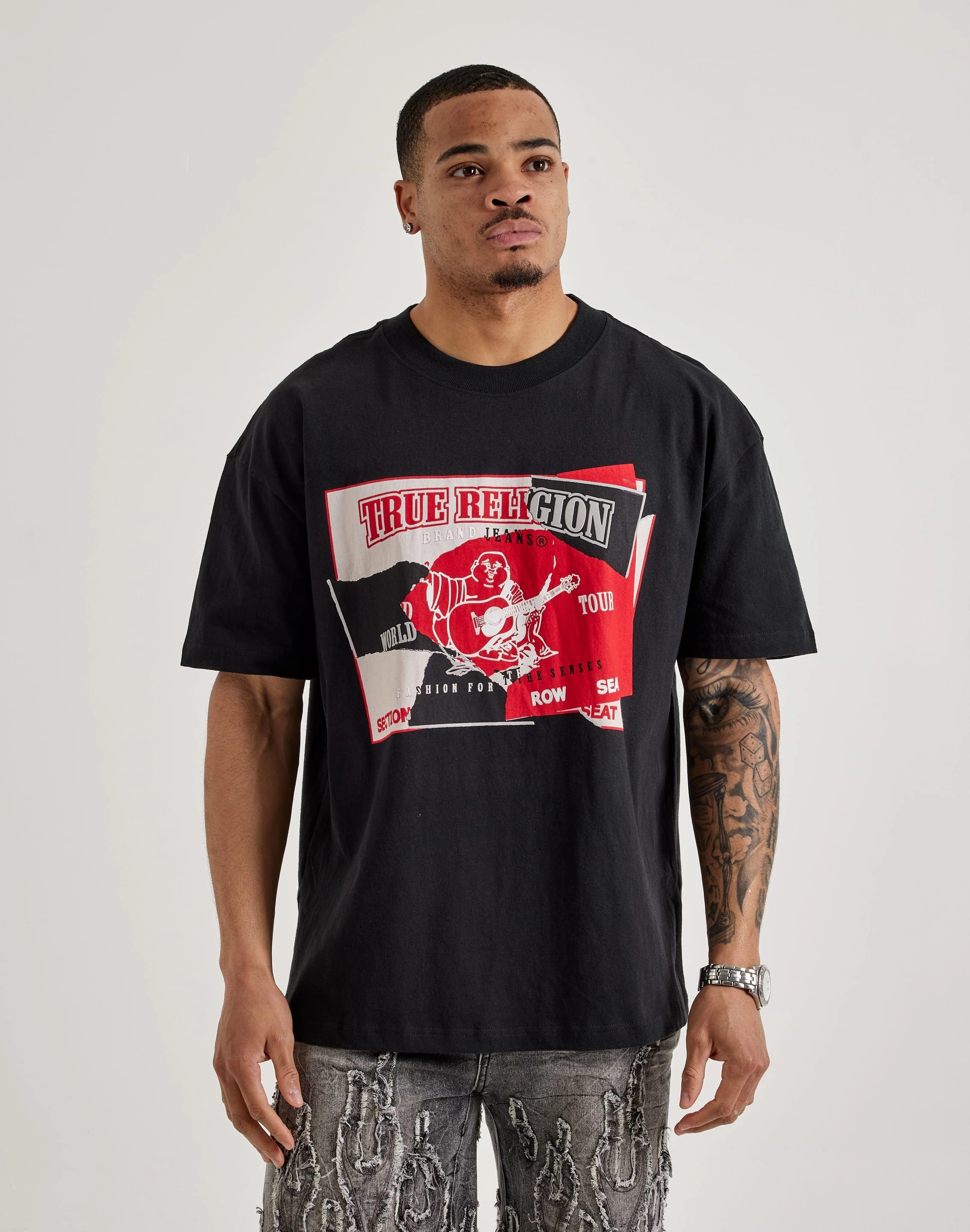 Vintage - inspired fashion True Religion Torn Tee Clothing assortments