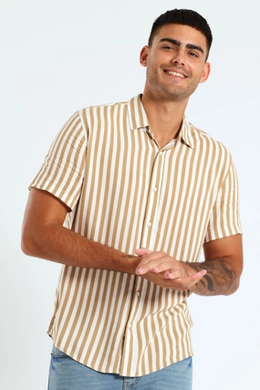 Viscose Stripe Shirt - Tabacco Street fashion Popular fashion picks