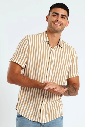 Viscose Stripe Shirt - Tabacco Street fashion Popular fashion picks