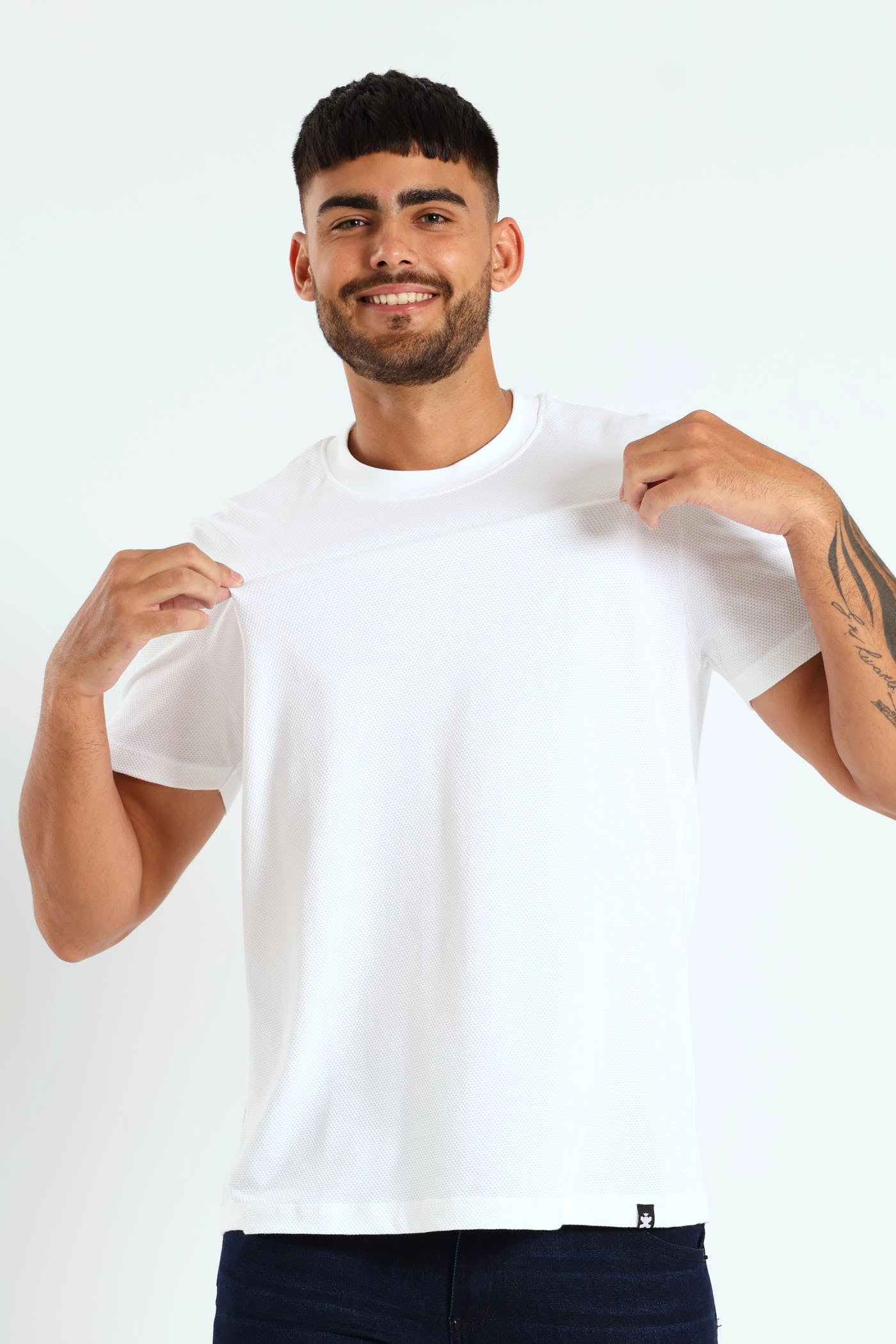 Waffle Crew Tee - White