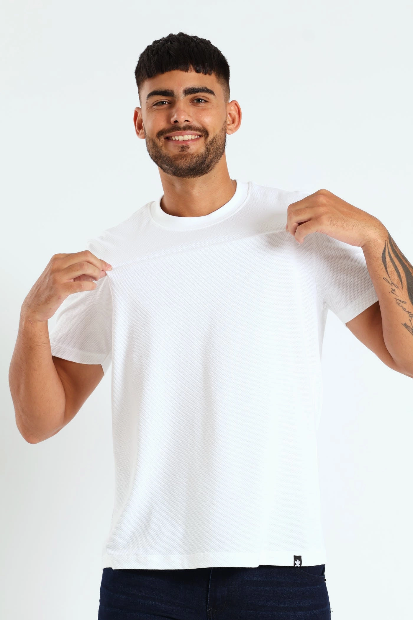 Waffle Crew Tee - White