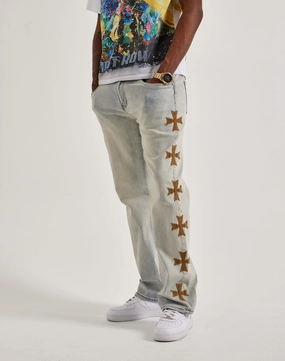 WAIMEA Embroidered Cross Jeans Runway fashion Fashion advice