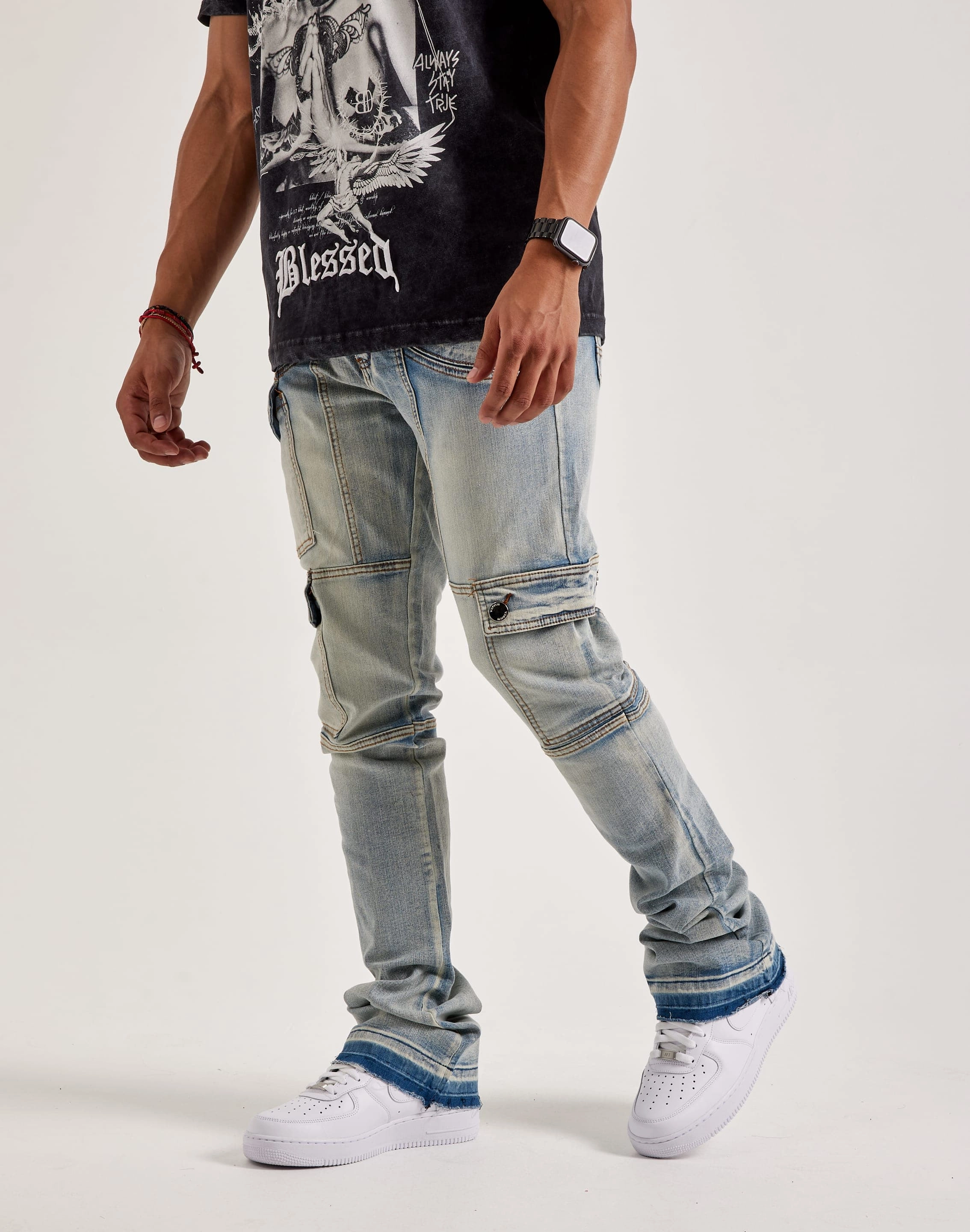 WAIMEA Overdyed Stacked Cargo Jeans Popular fashion picks Vintage - inspired fashion