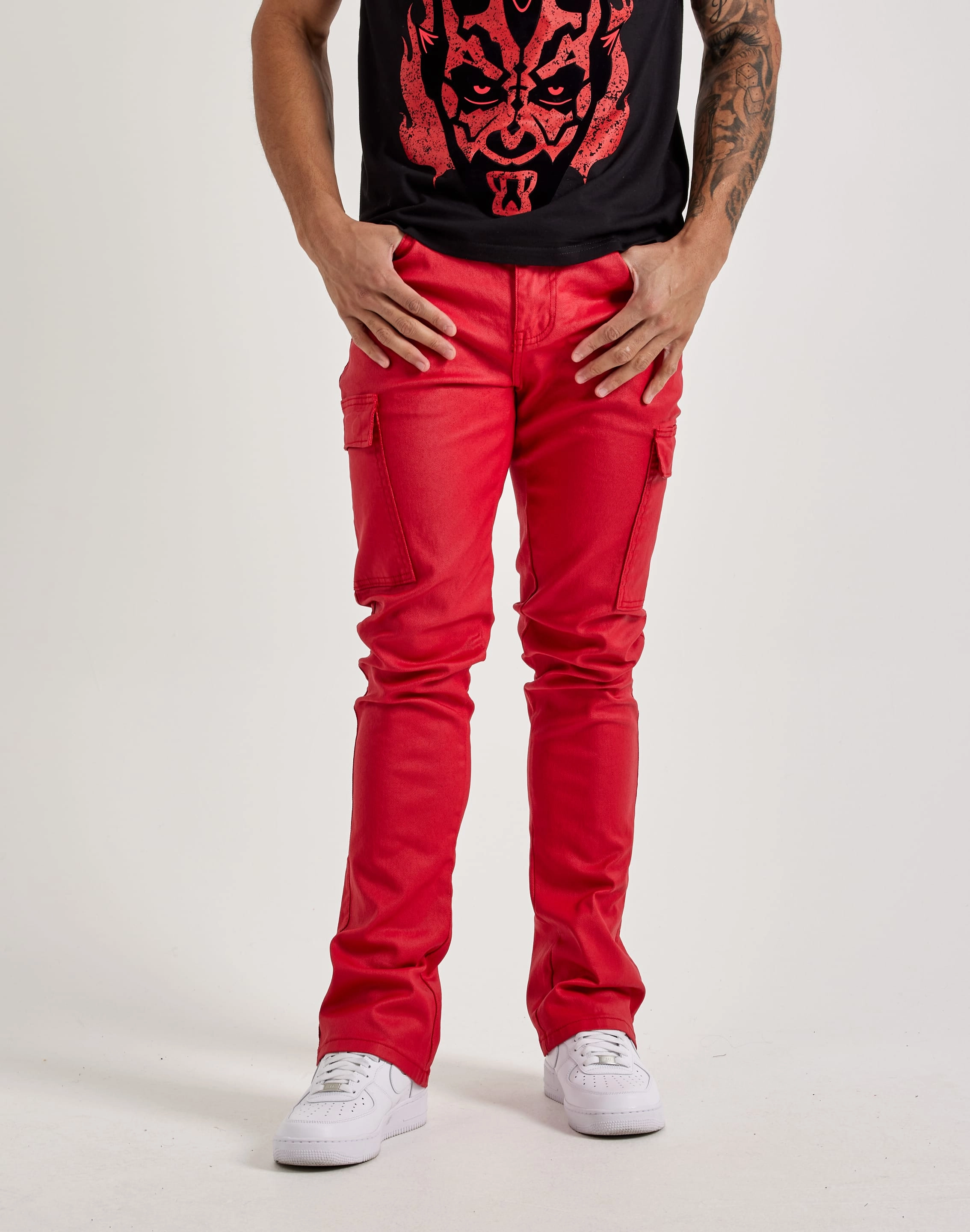Fashion exhibitions WAIMEA Stacked Coated Cargo Pants Denim - based fashion