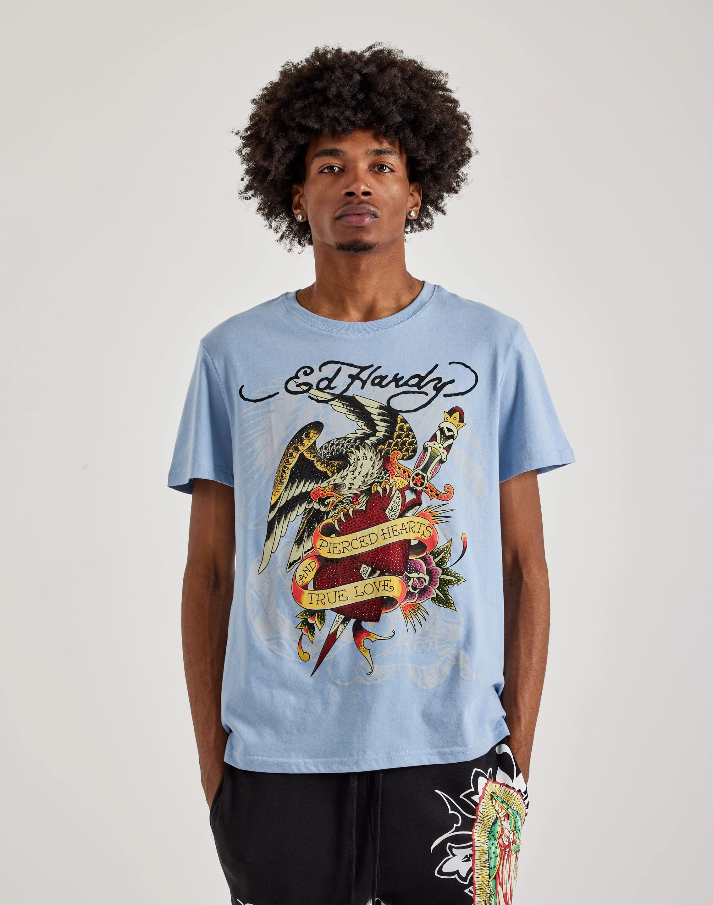 Ed Hardy Pierced Eagle Rhinestone Tee Sustainable fashion practices Smart casual wear