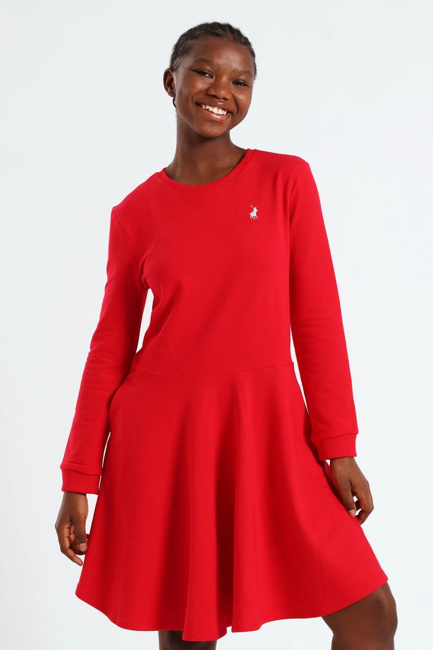 Girls Harper Long Sleeve Dress - Red Party wear Casual wear options