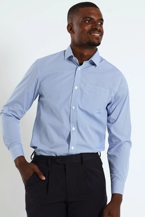 Wool - sourced fashion Two Tone Check Shirt - White/Blue Fashion accessories