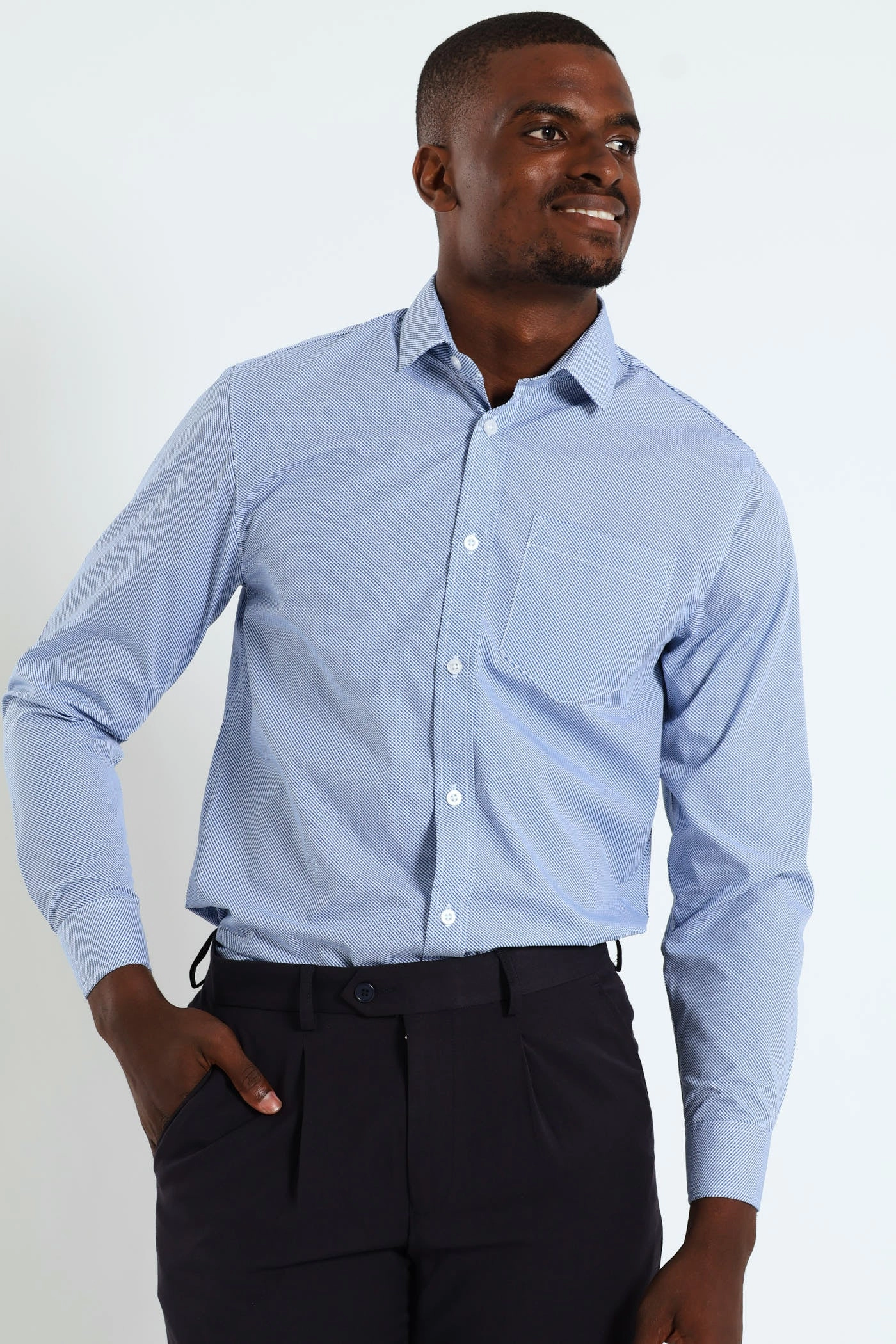 Two Tone Check Shirt - White/Blue Fashion influencers' recommendations Fashion catalog