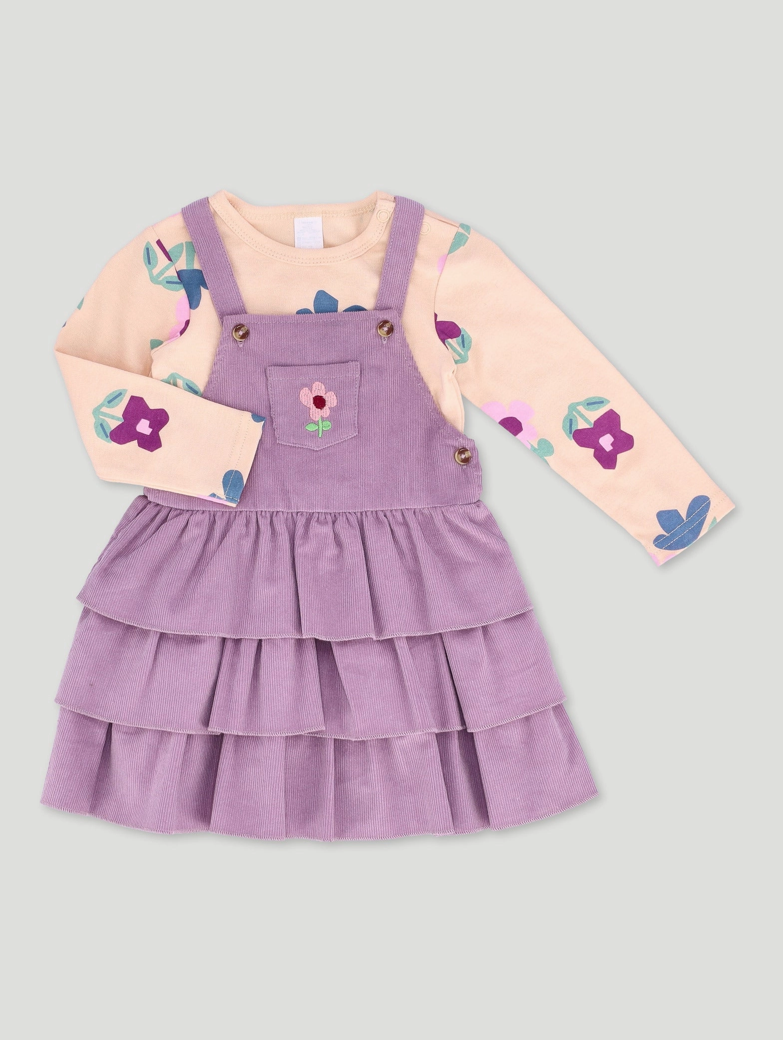 Apparel finds Baby Girls Pinnie Corduroy Dress - Lilac Recycled fashion materials