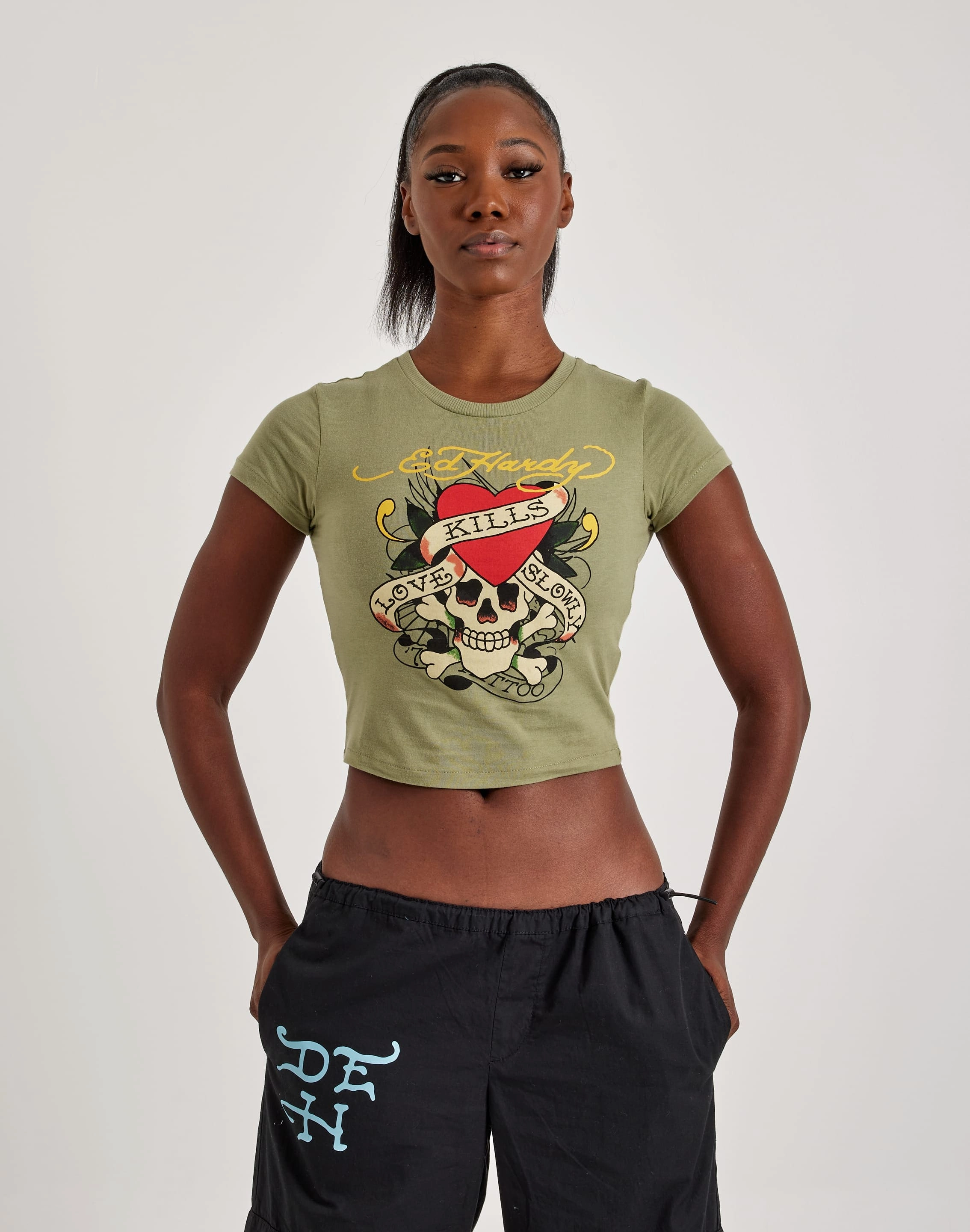 Fashion catalog Ed Hardy Love Kills Slowly Skull Baby Tee Fashion influencers' recommendations