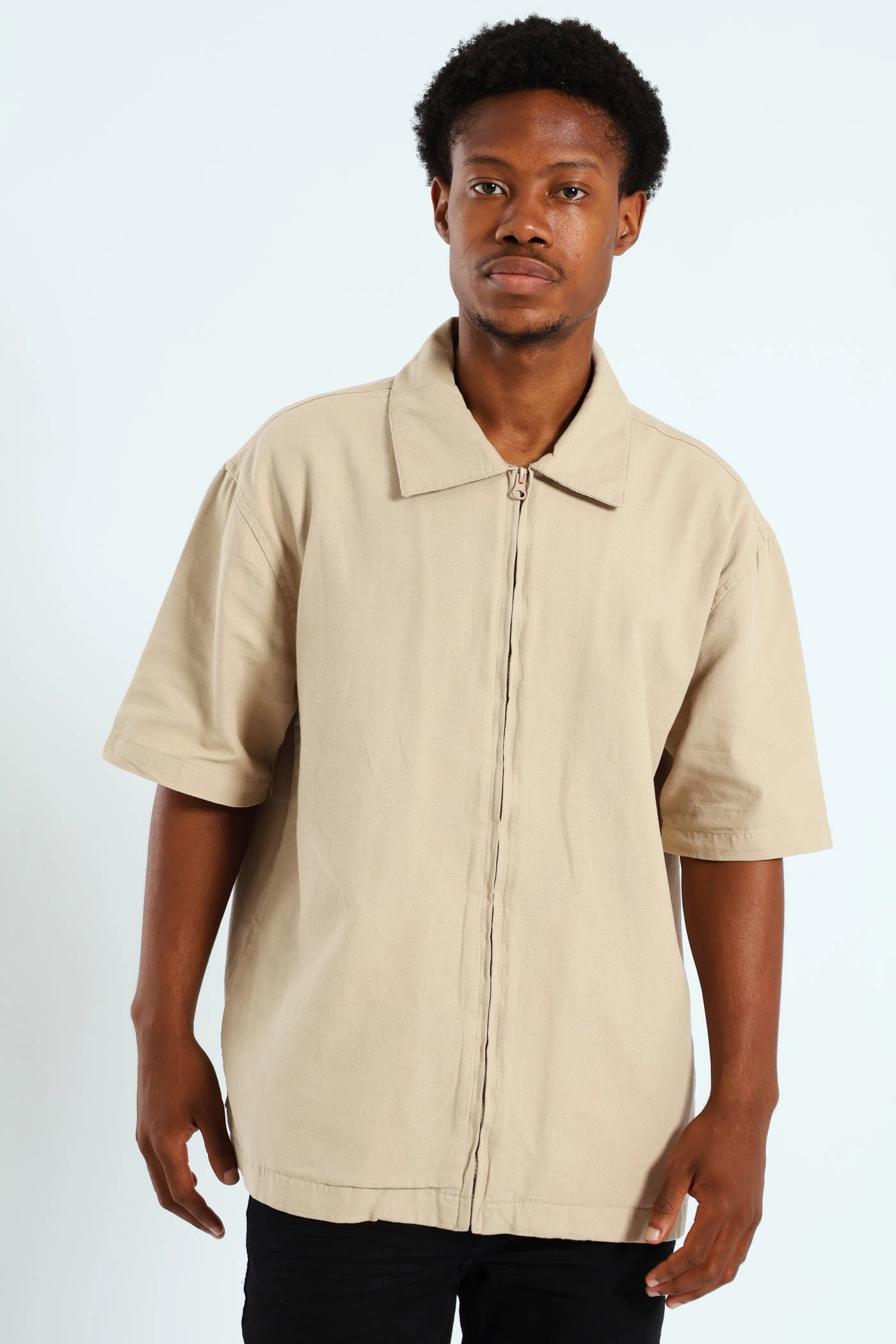 Fashion advice Zip Through Front & Back Shirt - Stone Hip - hop fashion